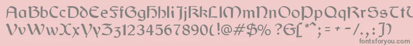 Gaelic-Schriftart – Graue Schriften auf rosa Hintergrund
