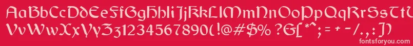 Gaelic Font – Pink Fonts on Red Background