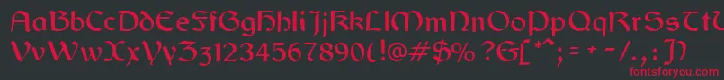 Gaelic Font – Red Fonts on Black Background
