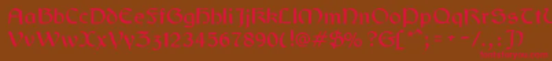 Gaelic Font – Red Fonts on Brown Background