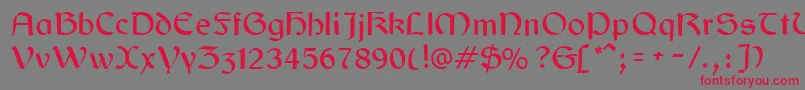 Gaelic Font – Red Fonts on Gray Background