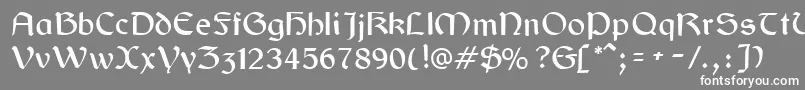 Gaelic Font – White Fonts on Gray Background