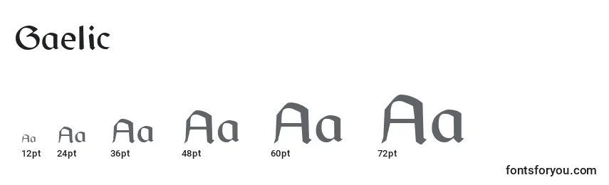 Размеры шрифта Gaelic