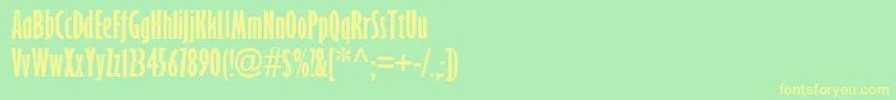 フォントGillSansMtExtCondensedBold – 黄色の文字が緑の背景にあります
