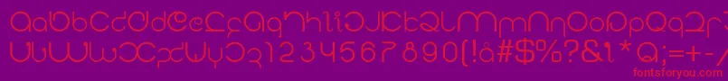 Lupanesque Font – Red Fonts on Purple Background