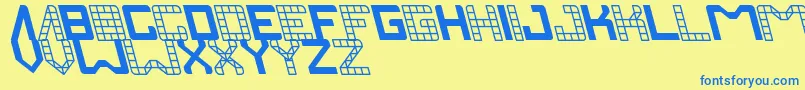 Шрифт Invasion – синие шрифты на жёлтом фоне
