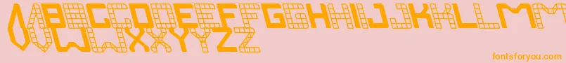 フォントInvasion – オレンジの文字がピンクの背景にあります。