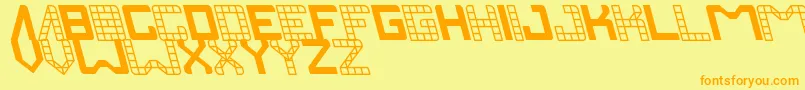 Fonte Invasion – fontes laranjas em um fundo amarelo