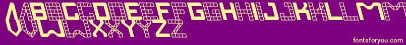 Fonte Invasion – fontes amarelas em um fundo roxo