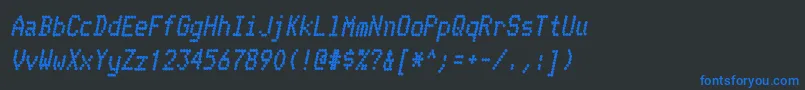 Fonte TelidoninkhvItalic – fontes azuis em um fundo preto
