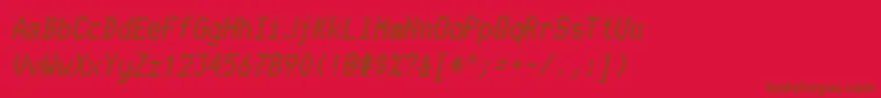 TelidoninkhvItalic Font – Brown Fonts on Red Background