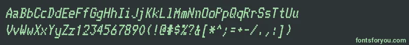 Шрифт TelidoninkhvItalic – зелёные шрифты на чёрном фоне