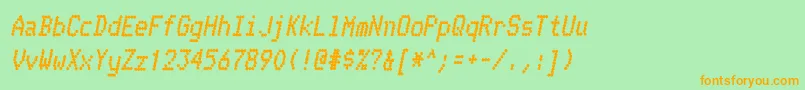 TelidoninkhvItalic Font – Orange Fonts on Green Background