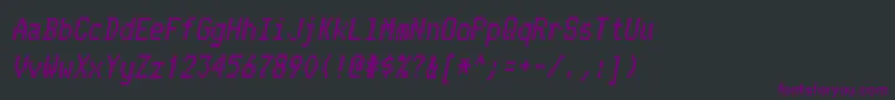 Czcionka TelidoninkhvItalic – fioletowe czcionki na czarnym tle