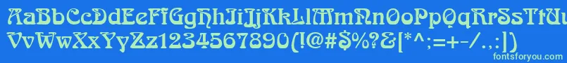 Czcionka ArabikdbNormal – zielone czcionki na niebieskim tle