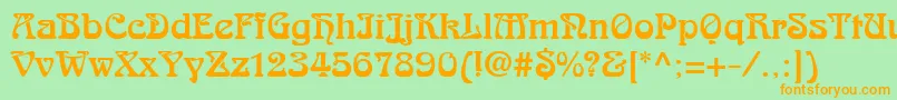 ArabikdbNormal Font – Orange Fonts on Green Background