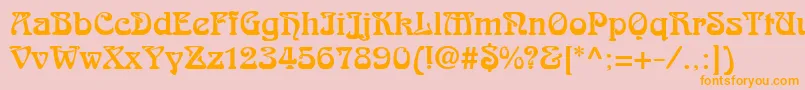 フォントArabikdbNormal – オレンジの文字がピンクの背景にあります。