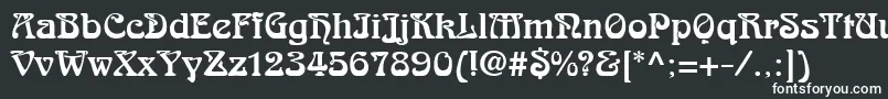 フォントArabikdbNormal – 黒い背景に白い文字