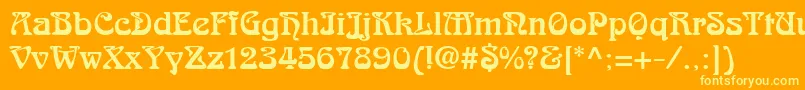 ArabikdbNormal-Schriftart – Gelbe Schriften auf orangefarbenem Hintergrund