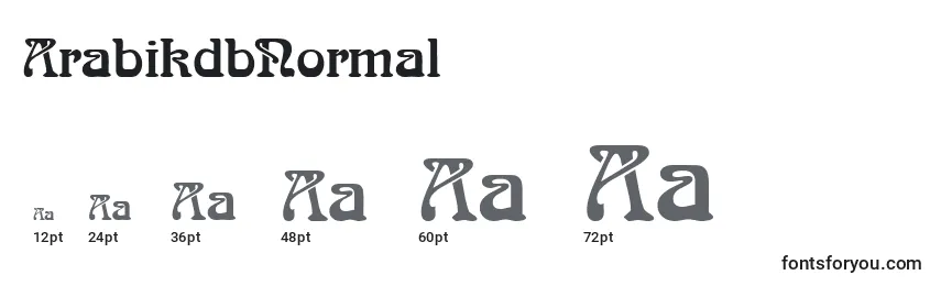 ArabikdbNormal Font Sizes