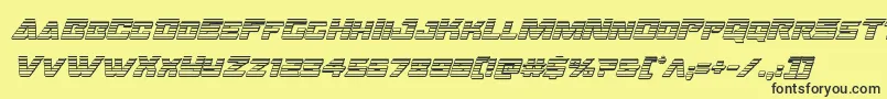 Oceanicdriftchromeital Font – Black Fonts on Yellow Background