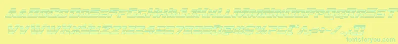 Oceanicdriftchromeital Font – Green Fonts on Yellow Background