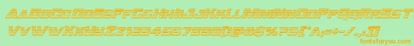 Oceanicdriftchromeital Font – Orange Fonts on Green Background