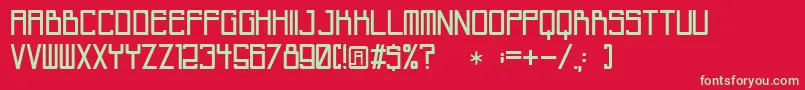 フォントInvisiblecity – 赤い背景に緑の文字