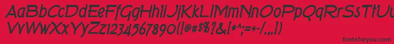 TorkBoldItalic Font – Black Fonts on Red Background