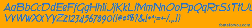 TorkBoldItalic Font – Blue Fonts on Orange Background