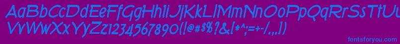 TorkBoldItalic Font – Blue Fonts on Purple Background