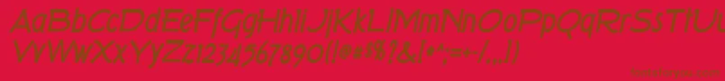 TorkBoldItalic Font – Brown Fonts on Red Background