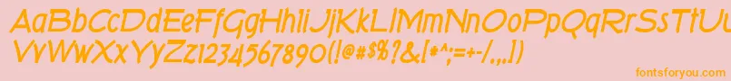 TorkBoldItalic Font – Orange Fonts on Pink Background