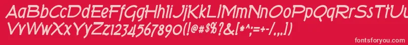 TorkBoldItalic Font – Pink Fonts on Red Background