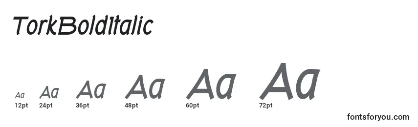 TorkBoldItalic Font Sizes