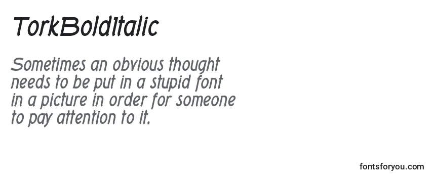 Review of the TorkBoldItalic Font