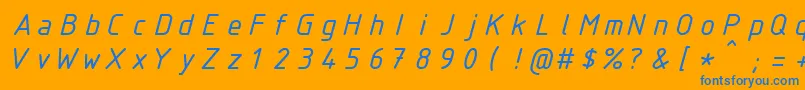 IsocteurItalic Font – Blue Fonts on Orange Background