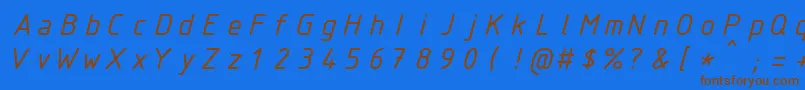 IsocteurItalic Font – Brown Fonts on Blue Background