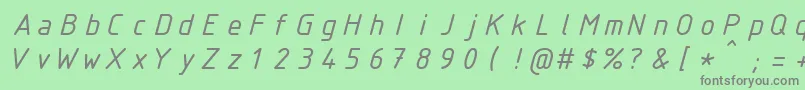 IsocteurItalic Font – Gray Fonts on Green Background