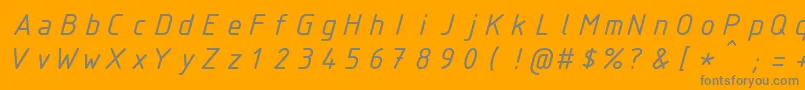 Czcionka IsocteurItalic – szare czcionki na pomarańczowym tle