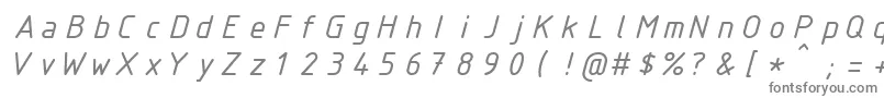 フォントIsocteurItalic – 灰色のフォント