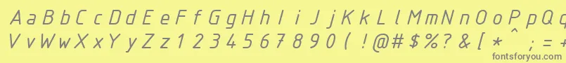 IsocteurItalic Font – Gray Fonts on Yellow Background