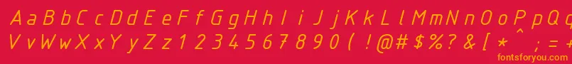 IsocteurItalic Font – Orange Fonts on Red Background