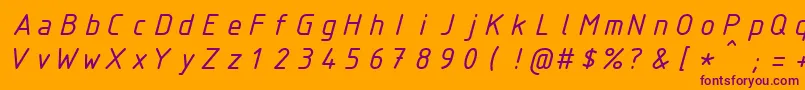 IsocteurItalic Font – Purple Fonts on Orange Background