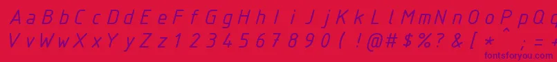 fuente IsocteurItalic – Fuentes Moradas Sobre Fondo Rojo