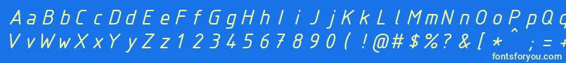 IsocteurItalic Font – Yellow Fonts on Blue Background