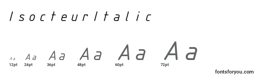 Размеры шрифта IsocteurItalic