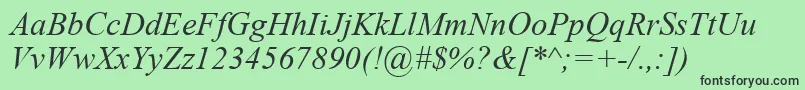 TimesNewRomanРљСѓСЂСЃРёРІ Font – Black Fonts on Green Background