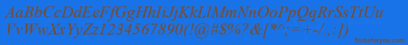 TimesNewRomanРљСѓСЂСЃРёРІ Font – Brown Fonts on Blue Background