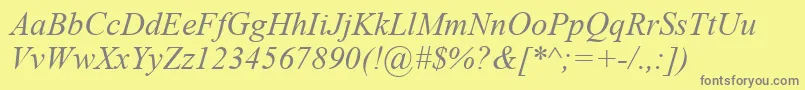 TimesNewRomanРљСѓСЂСЃРёРІ Font – Gray Fonts on Yellow Background